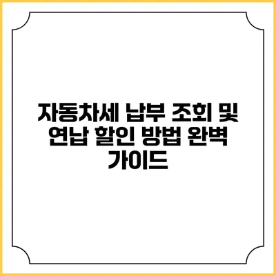 자동차세 납부 조회 및 연납 할인 방법 완벽 가이드