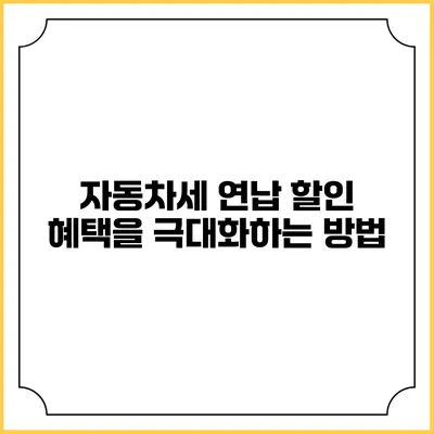 자동차세 연납 할인 혜택을 극대화하는 방법