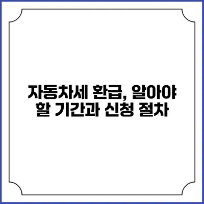 자동차세 환급, 알아야 할 기간과 신청 절차