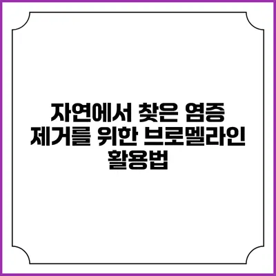 자연에서 찾은 염증 제거를 위한 브로멜라인 활용법