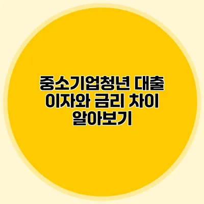중소기업청년 대출 이자와 금리 차이 알아보기