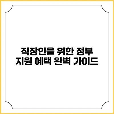 직장인을 위한 정부 지원 혜택 완벽 가이드