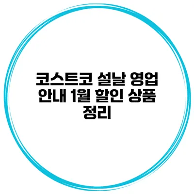 코스트코 설날 영업 안내 1월 할인 상품 정리