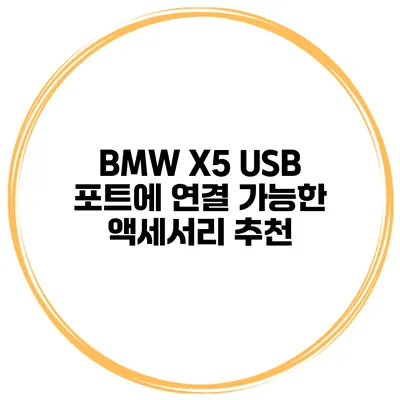 BMW X5 USB 포트에 연결 가능한 액세서리 추천