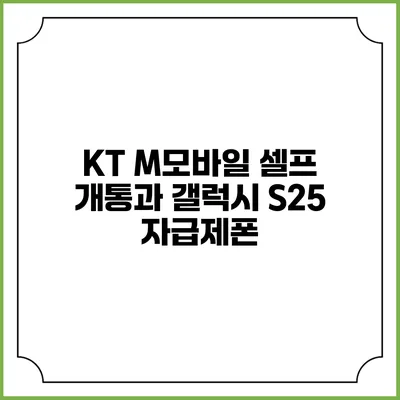 KT M모바일 셀프 개통과 갤럭시 S25 자급제폰