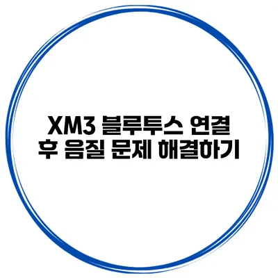 XM3 블루투스 연결 후 음질 문제 해결하기