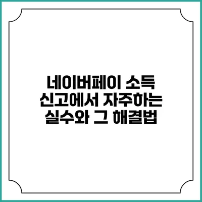 네이버페이 소득 신고에서 자주하는 실수와 그 해결법