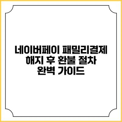네이버페이 패밀리결제 해지 후 환불 절차 완벽 가이드
