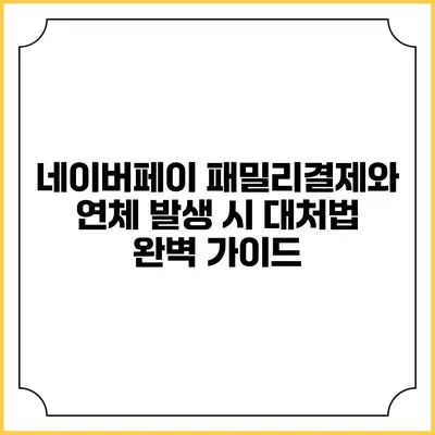 네이버페이 패밀리결제와 연체 발생 시 대처법 완벽 가이드