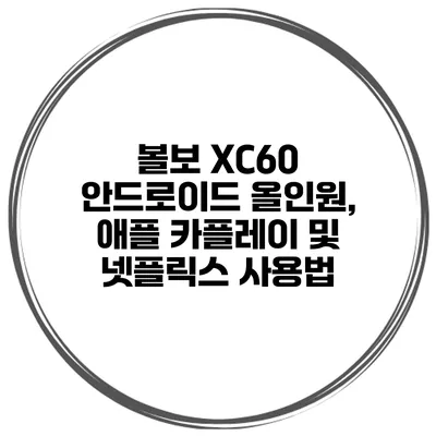볼보 XC60 안드로이드 올인원, 애플 카플레이 및 넷플릭스 사용법