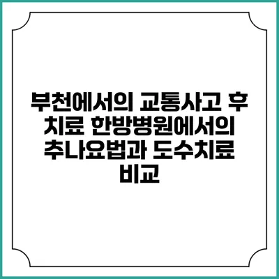 부천에서의 교통사고 후 치료: 한방병원에서의 추나요법과 도수치료 비교