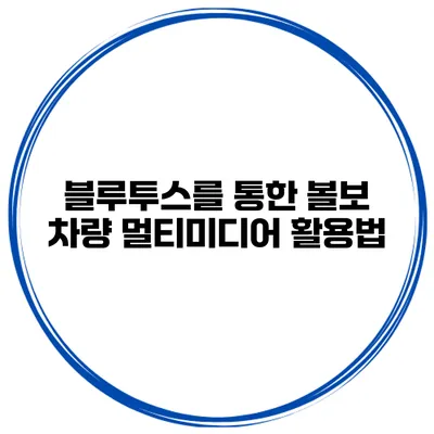 블루투스를 통한 볼보 차량 멀티미디어 활용법