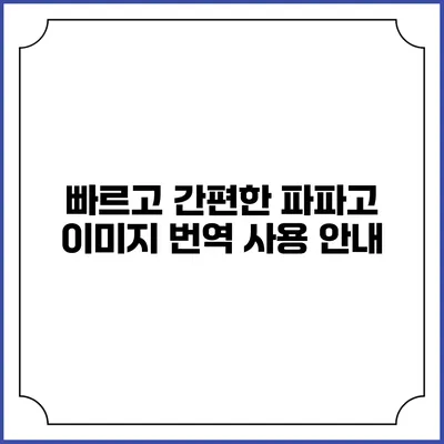 빠르고 간편한 파파고 이미지 번역 사용 안내