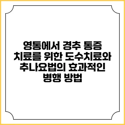 영통에서 경추 통증 치료를 위한 도수치료와 추나요법의 효과적인 병행 방법