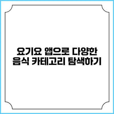 요기요 앱으로 다양한 음식 카테고리 탐색하기