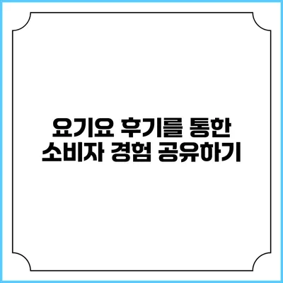 요기요 후기를 통한 소비자 경험 공유하기