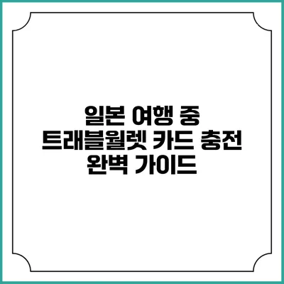 일본 여행 중 트래블월렛 카드 충전 완벽 가이드