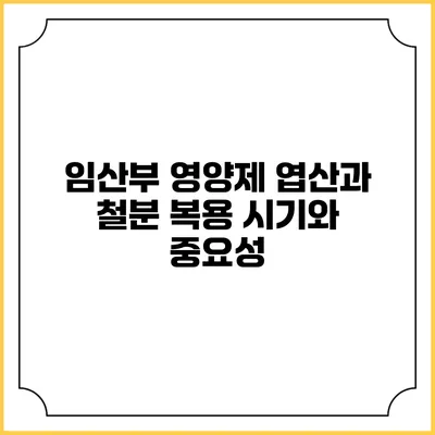 임산부 영양제 엽산과 철분 복용 시기와 중요성