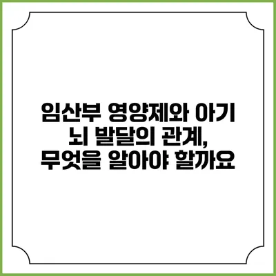 임산부 영양제와 아기 뇌 발달의 관계, 무엇을 알아야 할까요?