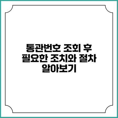 통관번호 조회 후 필요한 조치와 절차 알아보기