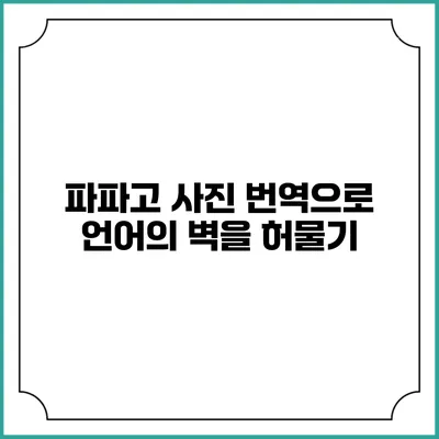 파파고 사진 번역으로 언어의 벽을 허물기