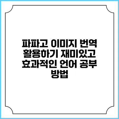 파파고 이미지 번역 활용하기: 재미있고 효과적인 언어 공부 방법