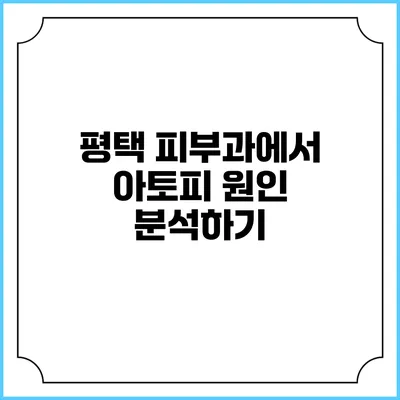 평택 피부과에서 아토피 원인 분석하기