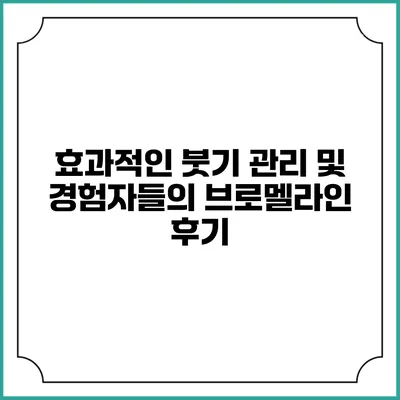 효과적인 붓기 관리 및 경험자들의 브로멜라인 후기